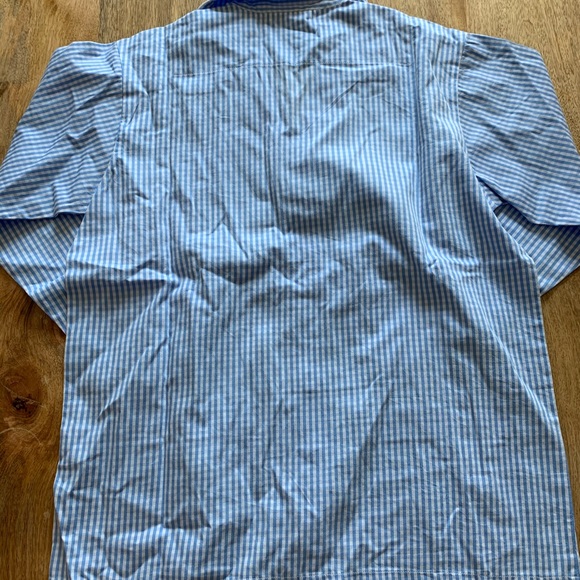 Men’s blue & white gingham button down pajama top - Picture 6 of 8